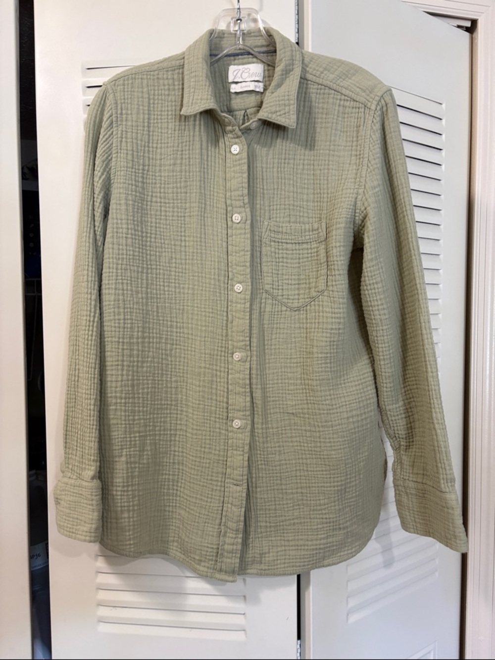J. Crew Women’s Button-Down Gauze Shirt in Sage